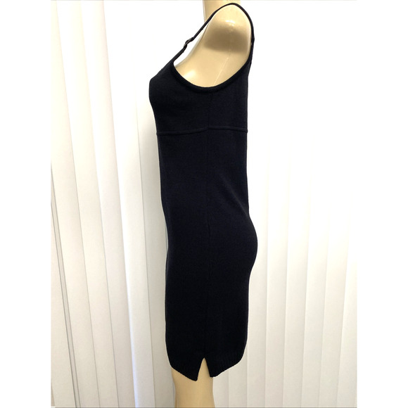 VTG St John Santana Knit Dress Sheath Spaghetti Strap Black Scoop Neck S… - Picture 3 of 10